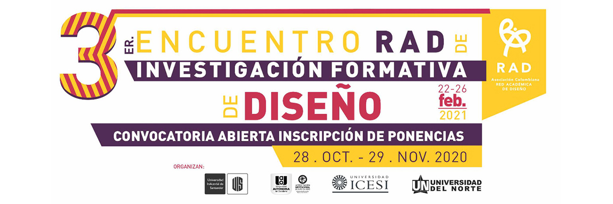 Convocatoria ponencias - 3º Encuentro RAD de Investigación Formativa en Diseño