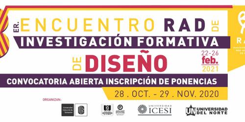 Convocatoria ponencias - 3º Encuentro RAD de Investigación Formativa en Diseño