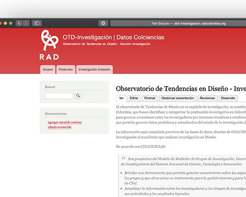 Observatorio de Tendencias en Diseño - Investigación - Datos Colciencias