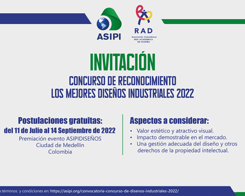 Concurso de reconocimiento de los mejores DISEÑOS INDUSTRIALES 2022